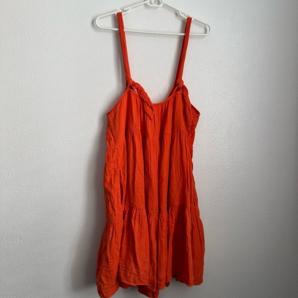 Xirena Pyper Red Orange Tiered Mini Dress - Picture 6 of 8